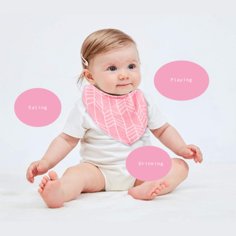PINK Baby Bibs Bandana Handkerchief for Drooling Teething Super Absorbent Bibs